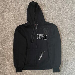 FBI Washington D.C. Souvenir Zipper Hoodie - Black